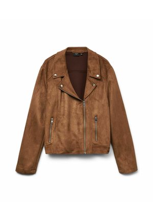 Vero Moda Curve, VMCJOSE SHORT JACKET NOOS CUR - Veste en similicuir - cognac