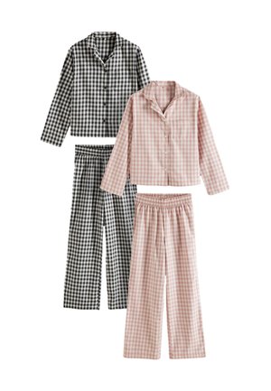 2 PACK SET - Nattplagg set - pink gingham check black gingham check
