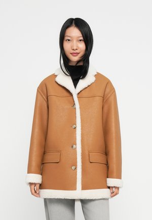 MALAJA - Imiteret læderjakke - light/pastel brown