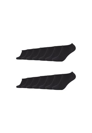 Set aus 12 schwarzen Knöchelsocken, hergestellt aus einem weichen, dehnbaren Stoff. Hat ein einfaches Design ohne sichtbare Muster oder Logos.