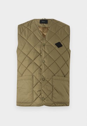 Replay QUILTED PUFFER VEST - Vest - mud green