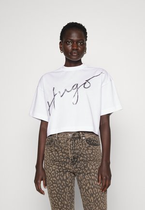 CROPPED TEE - T-shirt med print - white