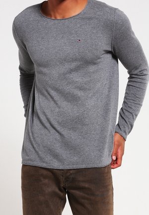 Stickad tröja - mottled dark grey