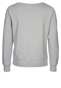 Szary sweatshirt z okrągłym dekoltem, długimi rękawami i prążkowanym wykończeniem. Wykonany z miękkiej mieszanki bawełny, charakteryzujący się gładką fakturą.