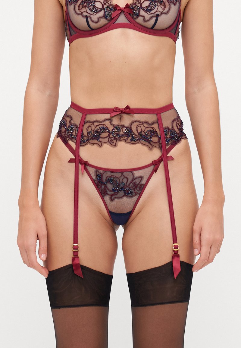 Agent Provocateur LINDIE SUSPENDER - Podveze - plum/navy