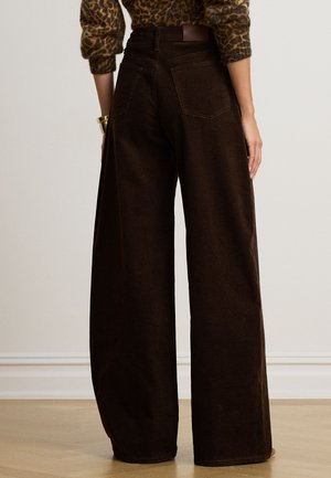 Lauren Ralph Lauren, CORDUROY HIGH-RISE SUPER WIDE-LEG PANT - Панталони - circuit brown