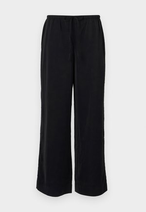 Abercrombie & Fitch Drapey Wide Leg Pull-On Pant - Trousers - black beauty