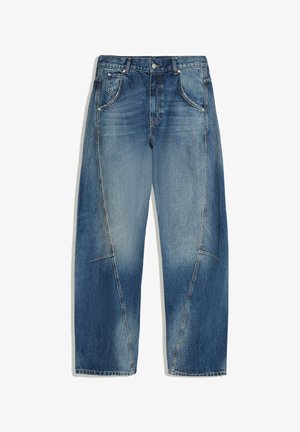 Bershka, LOW-RISE - BARREL JEANS - Wide Leg - dark blue
