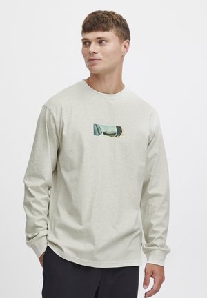 Langærmet T-shirt - oyster grey melange