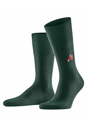 Airport Driving Santa with pattern - Socken - hunter green