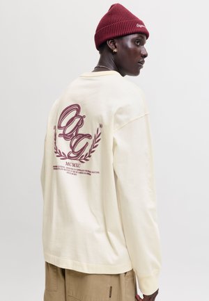 Jack & Jones, LONGSLEEVED T-SHIRT BACKPRINTET LONGSLEEVED T-SHIRT - T-shirt à manches longues - antique white