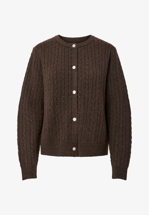 Pieces, PCSILLY CABLE - Ζακέτα - hot fudge melange