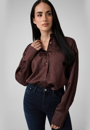 Guess, LS CAROLYN LOGO SHIRT - Chemisier - g eb regal brown