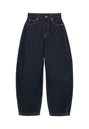 PULL&BEAR, HIGH-WAISTED BALLOON FIT - JEANS. - Coupe large - dark blue