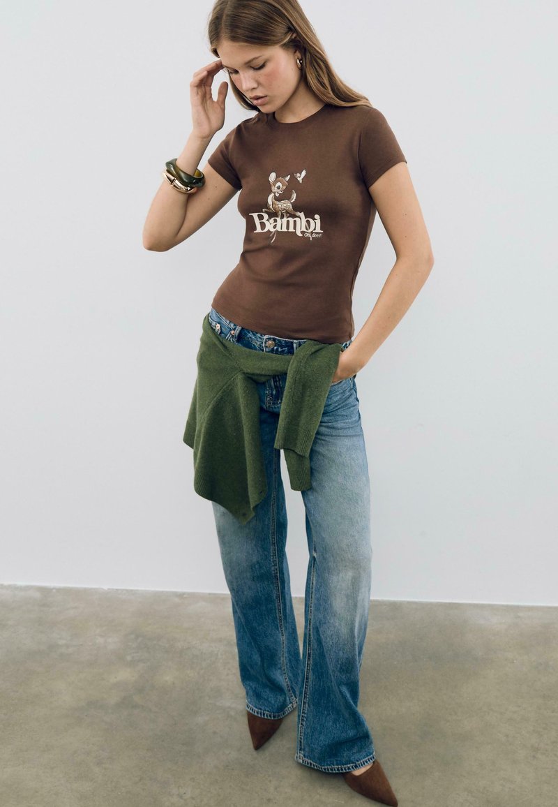 Remidoo Maglietta Donna Tie Dye Maniche Corte - T-Shirt Larga Morbida In Marrone (Taglia S) Con Girocollo