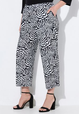 CROPPED ELASTIC WAIST - Broek - black