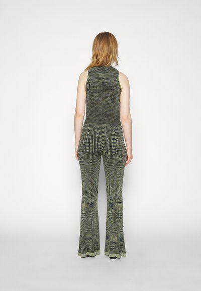 Proenza Schouler White Label SPACE DYE KNIT PANT - Παντελόνι - navy/lime/black