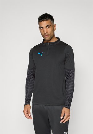 INDIVIDUALCUP 1/4 ZIP TOP - Maglietta a manica lunga - black/white/ultra blue