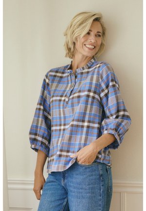 Bon'A Parte ANITA - Blouse - blue brown orange check