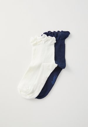 KIDSSOCKS RUFFLE UNISEX 2 PACK - Socks - navy/creme