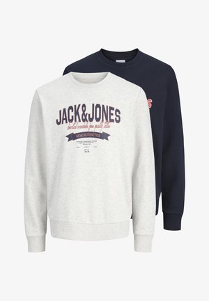 Jack & Jones LOGO CREW 2 PACK - Sweatshirt - sky captain/white melange