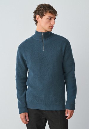 REGULAR FIT ESSENTIAL QUARTER ZIP NECK  - Džemperis - teal blue