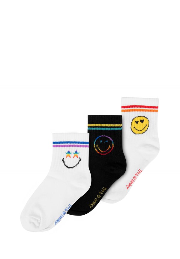3ER PACK SMILEYWORLD  - Socken - weiß schwarz