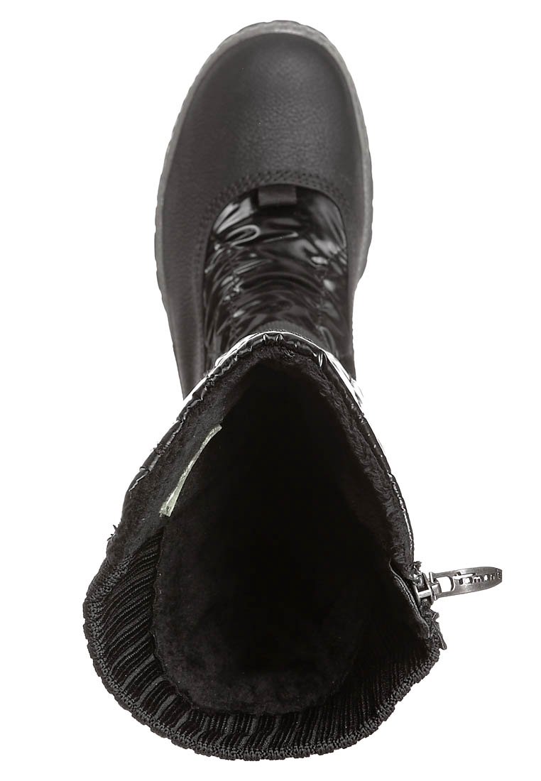 Sneaker SchnÃ¼rstiefel Damen Schwarz Tamaris High Heel