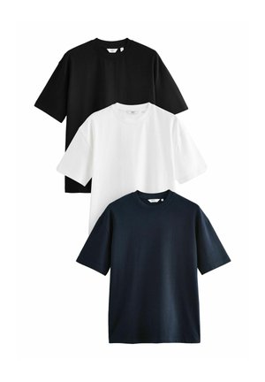 Next, HEAVYWEIGHT T-SHIRTS 3 PACK . - T-shirts basic - white black navy