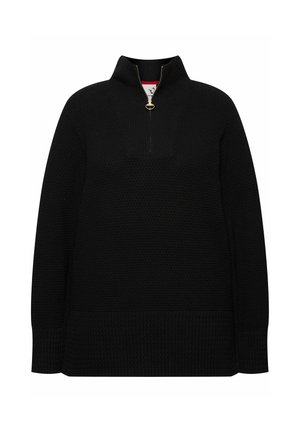 Ulla Popken TROYER COLLAR LONG SLEEVE - Svetr - black