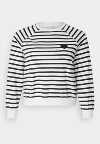 ONLY Carmakoma CARJUDY STRIPE HEART O NECK  - Felpa - cloud dancer/night sky