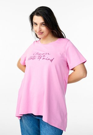 Zizzi Print T-shirt - begonia p w summer