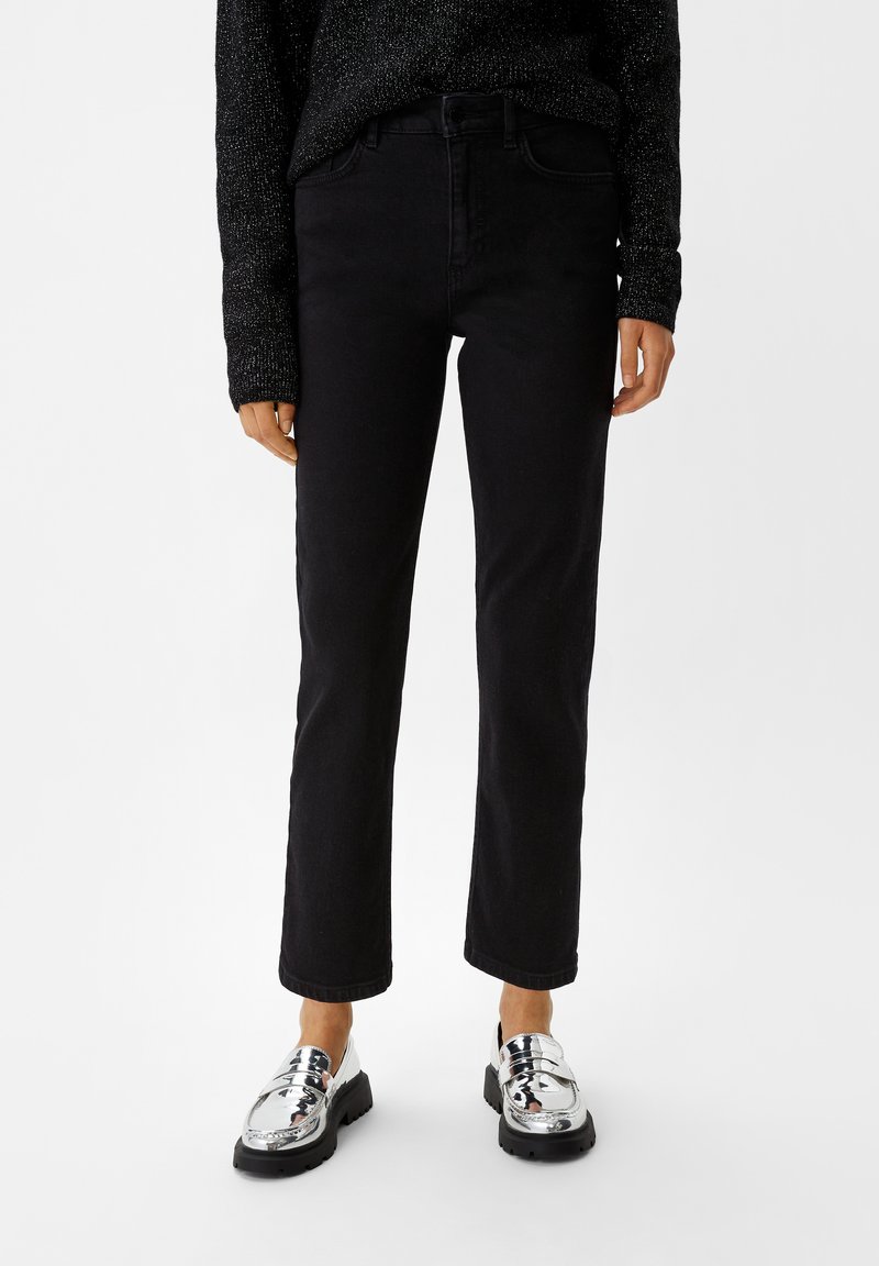 comma casual identity TAILLE HAUTE À - Jeans a sigaretta - schwarz