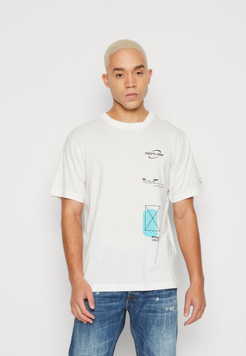 Replay Print Tshirt natural white/white Zalando.co.uk