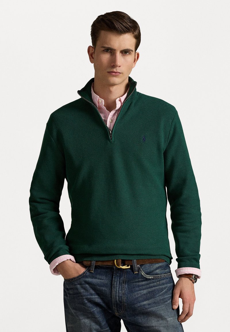 Polo Ralph Lauren KNIT COTTON QUARTER ZIP JUMPER - Trui - vintage pine