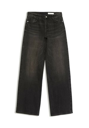 Bershka, LOW-RISE WIDE-LEG - JEANS - Wide Leg - black