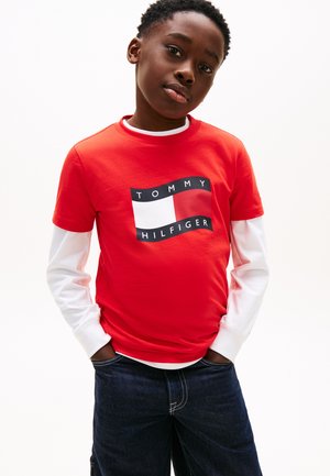 WAVY FLAG  - T-shirt con stampa - rapid red