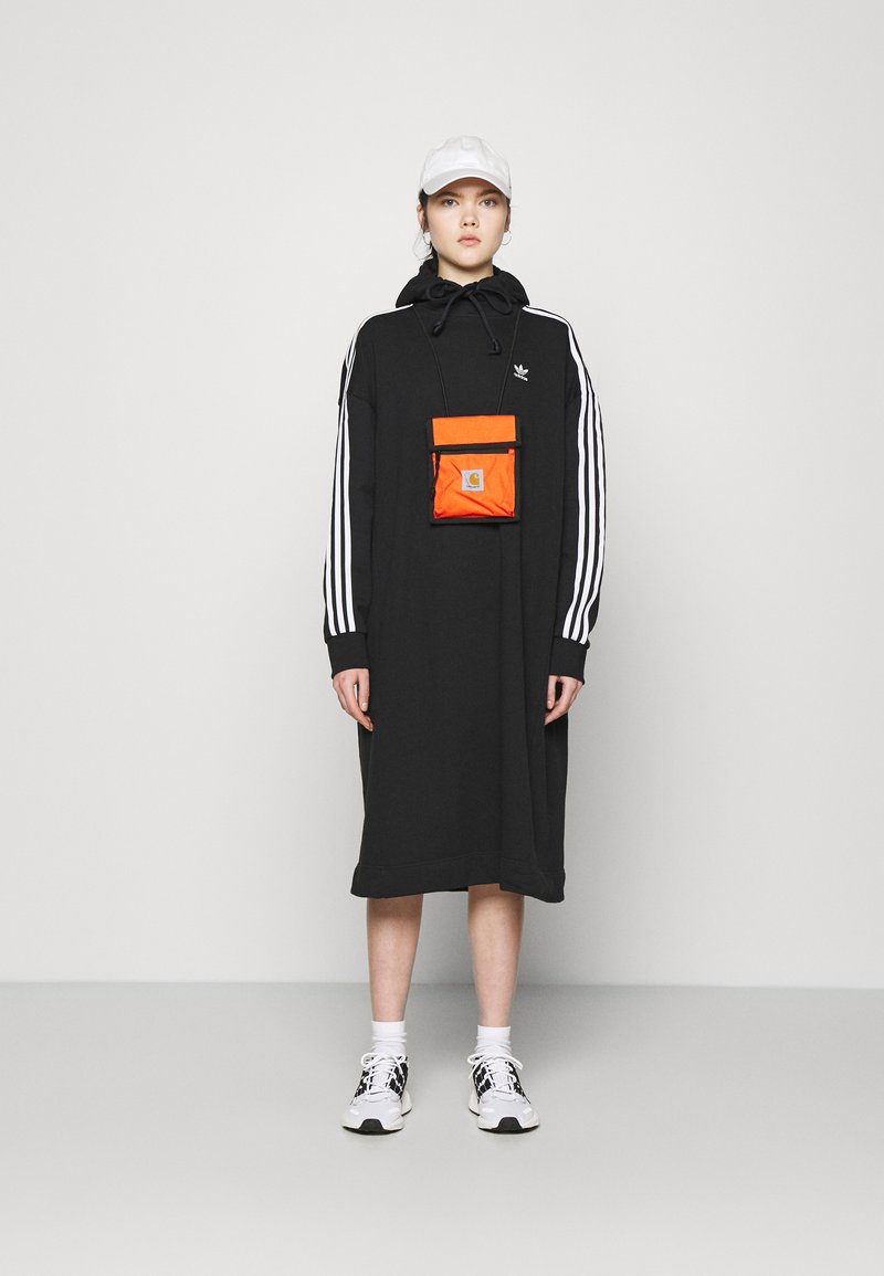 Adidas Originals Hoodie Dress Freizeitkleid Black Schwarz Zalando De