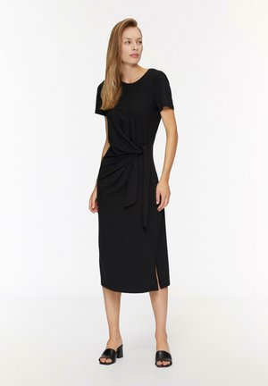 s.Oliver MIDI AUS STRETCH MIT KNOTENDETAIL - Jerseykleid - schwarz