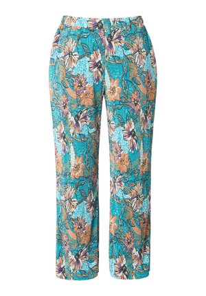 Studio Untold, PLEATED TRADITIONAL FLORAL ELASTIC WAIST PANTS - Broek - petrol
