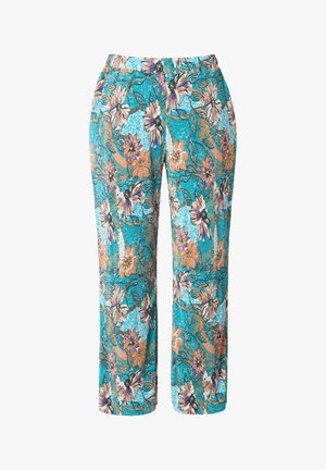 Studio Untold, PLEATED TRADITIONAL FLORAL ELASTIC WAIST PANTS - Stoffhose - petrol