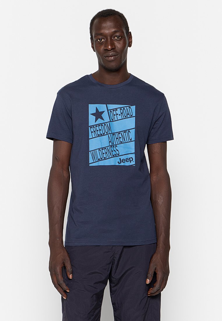 Jeep T-shirt print donkerblauw