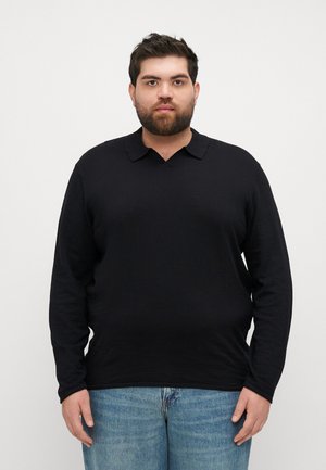 JJKANE SPLIT NECK - Poloskjorter - black
