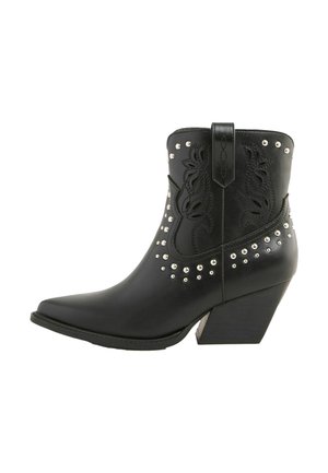 REGULAR FIT - STUDDED WESTERN MID BLOCK HEEL  - Cowboy-/Bikerstiefelette - black