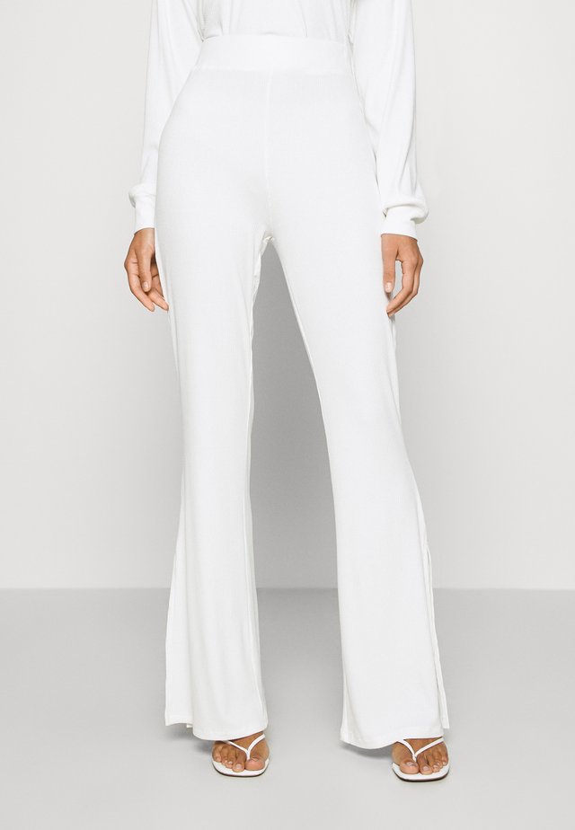 SLIT DETAIL PANTS - Bukser - white