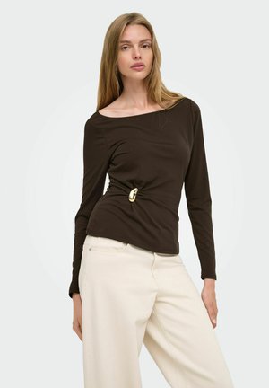 ONLY, Langærmet T-shirt - coffee bean