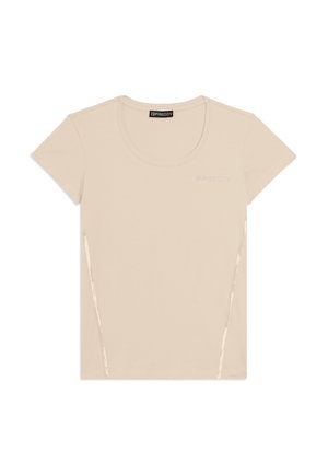 MANICA CORTA CON LOGO E INSERTI ELASTICI - T-shirt basique - off white