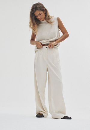 THE SET 2 PACK WIDE LEG PLEATED - Bukser - cream/neutral brown
