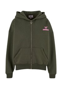 BASIC CHEST LOGO ZIPPER - Mikina na zip - green