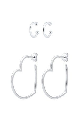 2 PACK HEART - Korvakorut - silver-coloured